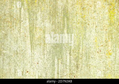 Yellow-green peeling paint background. Stock Photo