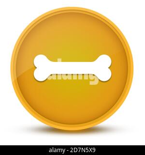Bone luxurious glossy yellow round button abstract illustration Stock Photo
