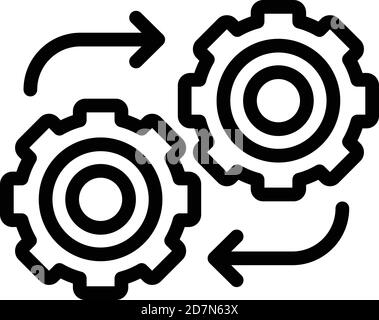 Adaptation gear wheel icon. Outline adaptation gear wheel vector icon for web design isolated on white background Stock Vector