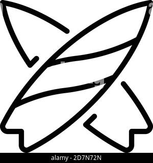Sup surfing board icon. Outline sup surfing board vector icon for web design isolated on white background Stock Vector