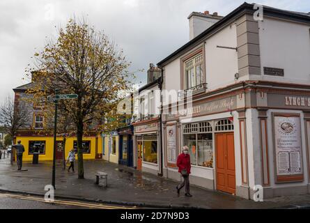 Listowel, Ireland - 24th October 2020:  Quite streets in the town of Listowel during 2nd nationwide lockdown due to covid-19 pandemic Stock Photo