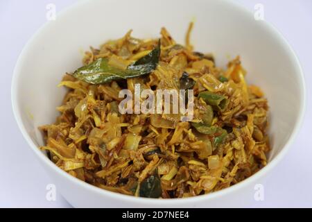 Banana flower curry, South Indian food, Plantain flower fry Stock Photo