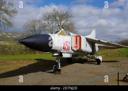 Mikoyan Gurevich MiG 23ML, Flogger,024003607, Newark Air Museum, Stock Photo