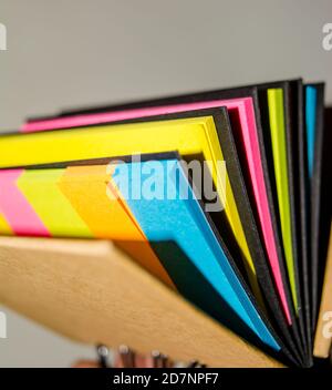 spiral notebook of sticky notes on isolate white background. Stock Photo