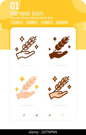 harvest premiun icon with multiple style isolated on white background. Vector illustration icon for web design, ui, ux, cellular applications, farming Stock Vector