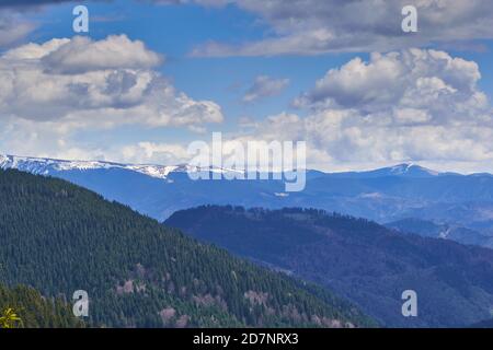 landscape with clouds over the mountains Stock Photo