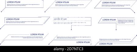 Callouts. Title text labels technology callout marketing titles boxes lower third bars business categories layout vector isolated set. Illustration of callout title for web presentation, layout box Stock Vector