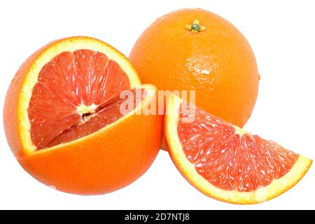 Blood orange slice isolated on a white background Stock Photo