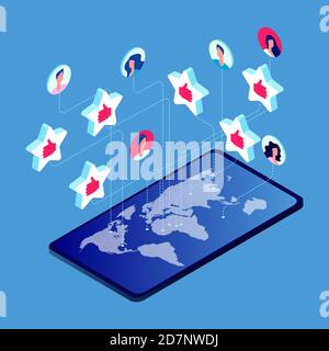 People like it around the world vector concept. Illustration of social media communication Stock Vector