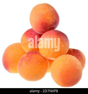 Peaches close up isolated on a white background. Stock Photo