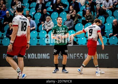 Kolding, Denmark. 23rd, October 2020. Jesper Konradsson (10) of Skjern Handball seen in the Danish Men’s Handball League match between KIF Kolding and Skjern Handball at Sydbank Arena in Kolding. (Photo credit: Gonzales Photo - Lasse Lagoni). Stock Photo