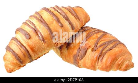 Traditional french pastry croissant isolated on white background. Stock Photo