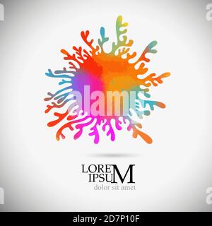abstract multicolored graphic stylized flower. Vector illustration Stock Vector
