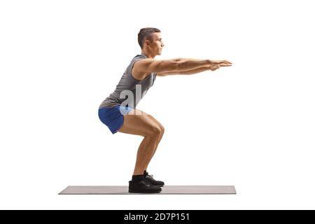Full body man squat Cut Out Stock Images & Pictures - Alamy