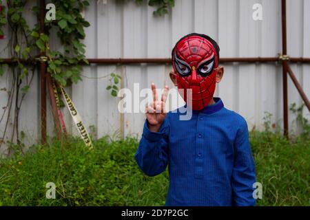 Spider man mask kid hi-res stock photography and images - Alamy