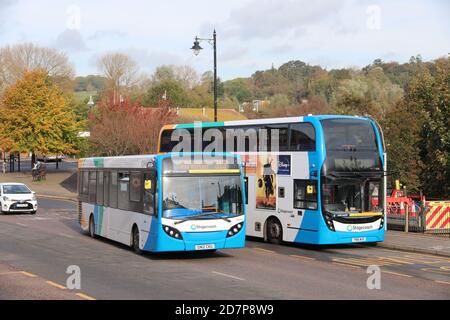 STAGECOACH BUSES IN NEW LIVERY IN RYE EAST SUSSEX Stock Photo