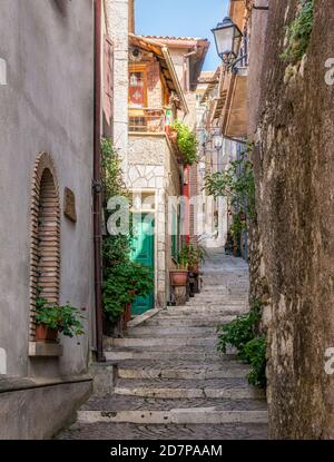 Beautiful sight in Rocca Canterano, picturesque village in the Province of Rome, Lazio, Italy. Stock Photo