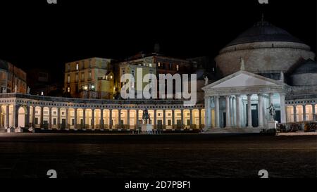 Piazza Plebiscito and Basilica San Francesco di Paola, Naples, Italy Stock Photo