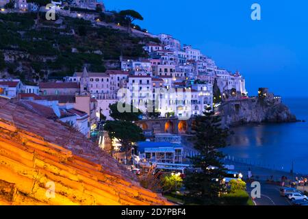 Amalfi cityscape. View from Holidays Baia D'Amalfi Hotel. Stock Photo