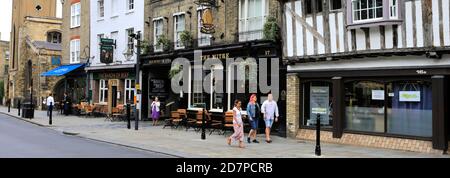 Summer view of Bridge Street, Cambridge City, Cambridgeshire, England, UK Stock Photo