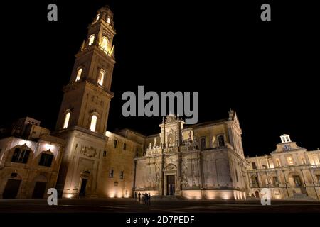 Piazza del Duomo. Lecce Cathedral (Duomo di Lecce).  Lecce, Italy. Stock Photo