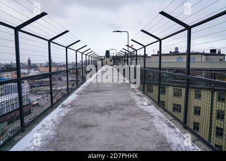 Stockholm - 02/06/2017: Katarinahissen elevator passage iced in winter Stock Photo