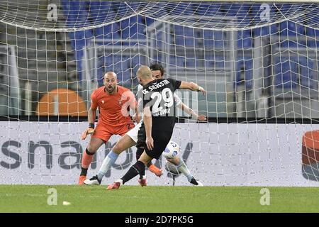 ROME, ITALY - October 24 : Lorenzo De Silvestri (29) of Bologna FC scores a goal during  soccer match between SS Lazio and Bologna FC at Stadio Olimpico on October 24,2020 in Rome Italy Credit: LM/Claudio Pasquazi/Alamy Live News Stock Photo