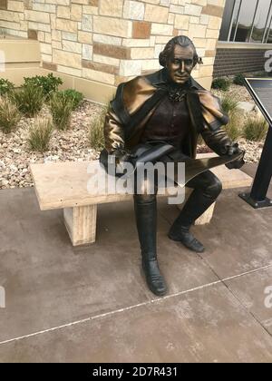 George Washington statue in front of Scheels store in Frisco Texas Stock Photo