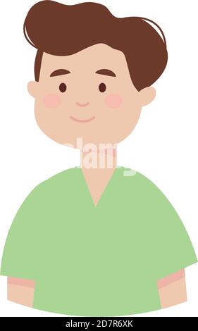 cartoon man smiling icon over white background, vector illustration ...
