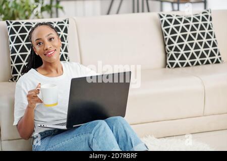 Female programmer at home Stock Photo