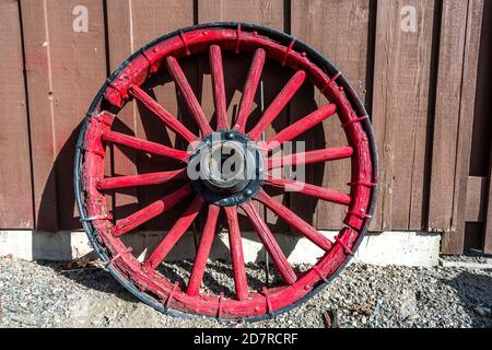 Old Wagon Wheel Stock Photo