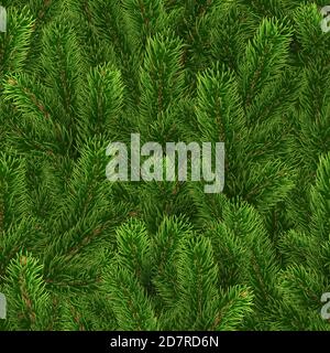 Seamless green pattern. Christmas tree branches Stock Vector