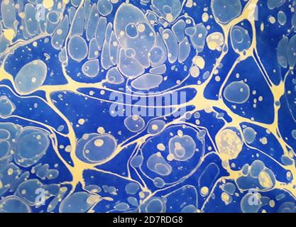 Blue marbling illustration. Abstract wallpaper design. Stock Photo