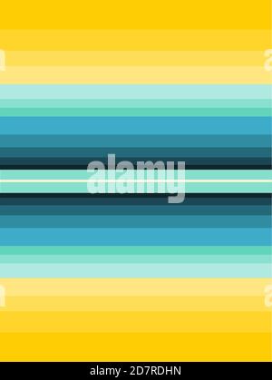 Horizontal yellow, blue, green and turquoise lines. Minimalist wallpaper design. Stock Photo