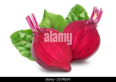 beetroot half isolated on white background with clipping path and full depth of field Stock Photo