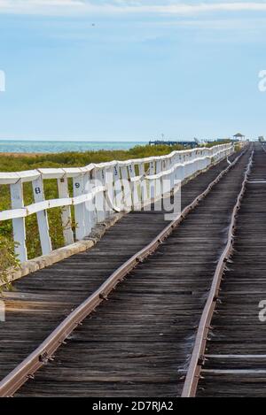 The One Mile Jetty at Carnarvon. Stock Photo