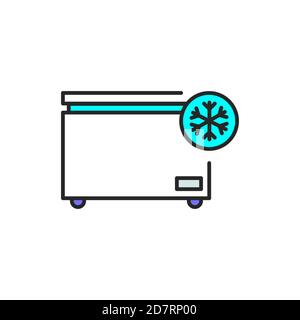 Freezer cold color line icon. Household equipment. Pictogram for web page, mobile app, promo. UI UX GUI design element. Editable stroke. Stock Photo