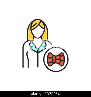 Endocrinologist color line icon. Subject matter expert. Pictogram for web page, mobile app, promo. UI UX GUI design element. Editable stroke. Stock Photo