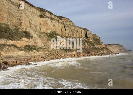 Hastings, East Sussex, UK - 1/11/2020: Hastings old town area off cliffs called rock a nor Stock Photo
