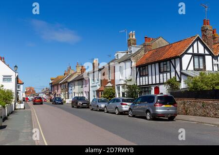 General view along High Street in Aldeburgh, Woodbridge, Suffolk, UK. Stock Photo