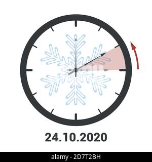 clock switch to winter time vector illustration EPS10 Stock Vector