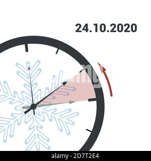 clock switch to winter time vector illustration EPS10 Stock Vector