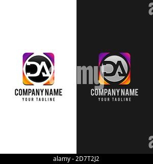 DA logo initial letter design template vector illustration Stock Vector