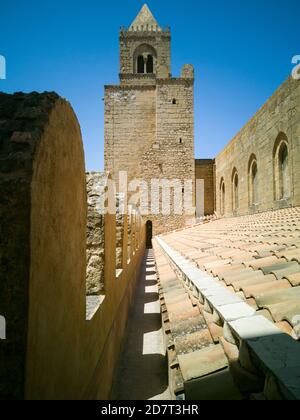 The terraces of the Duomo of Cefalù a wonderful city in Sicily Stock Photo