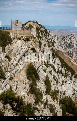 Gibraltar, United Kingdom, 1st October 2018:- Lord Airey's Battery at the summit of the Rock of Gibraltar. Gibraltar is a British Overseas Territory l Stock Photo