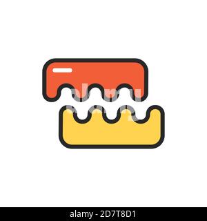 Toe separator color line icon. Isolated vector element. Stock Vector
