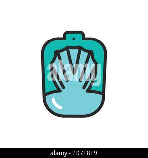 Nail bath color line icon. Isolated vector element. Stock Vector