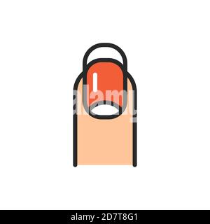 Manicure color line icon. Isolated vector element. Stock Vector