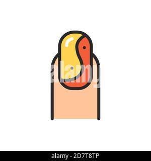 Manicure color line icon. Isolated vector element. Stock Vector
