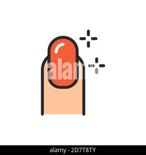 Manicure color line icon. Isolated vector element. Stock Vector